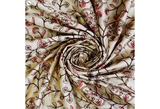 Beige Floral Embroidered Fabric by the yard Sewing DIY Crafting Indian Embroidery Wedding Dress Costumes Cushion Covers Woman Blouses
